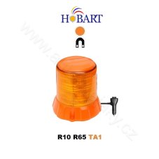 Robust orange LED beacon, magnet, orange aluminium, 96W, ECE R65