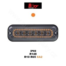 Boční oranžové obrysové LED světlo s výstražným oranžovým světlem, 12-24V, ECE R65