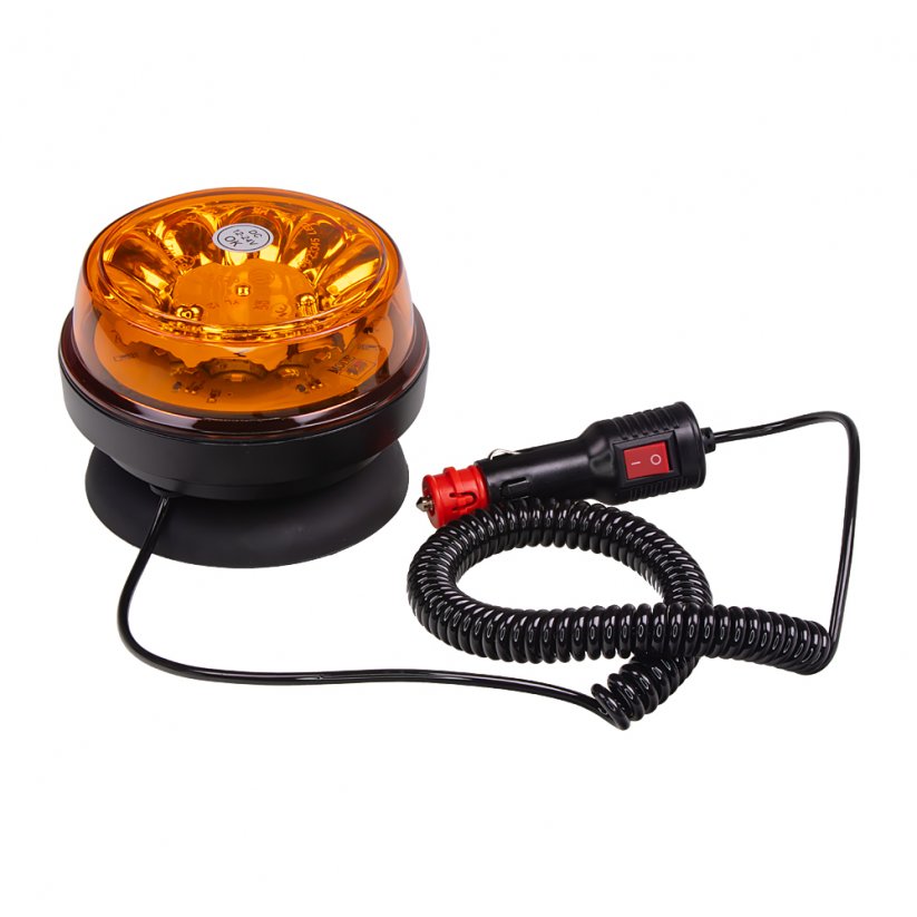 LED beacon, 12-24V, 12x1W orange, magnet, ECE R65