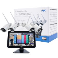 PNI House WiFi650 Sada videomonitoringu-4 kamery Full HD Wi-Fi P2P a LCD monitor