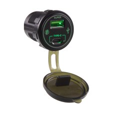 USB nabíječka QC3.0 + USB-C, 12/24V