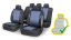 Seat covers set 9pcs POLY blue AIRBAG