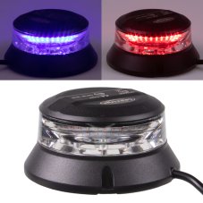 Robust blue-red LED beacon, black aluminium, 36W EMC R10