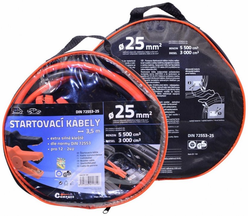 Starter cables 25 length 3,5m TÜV/GS DIN72553