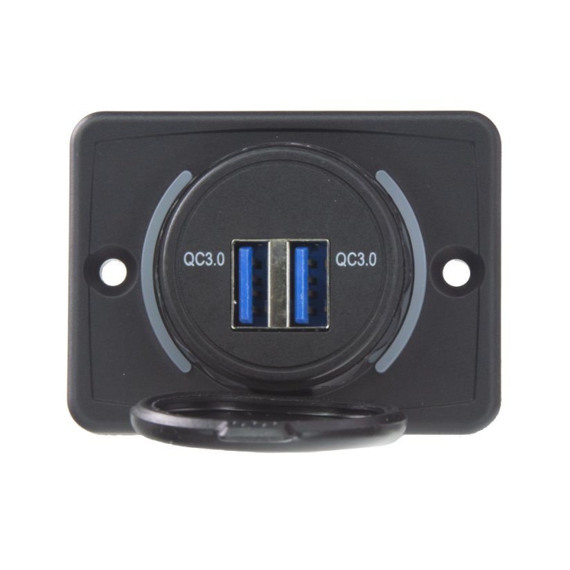 2x USB QC3.0 socket 12/24V, surface mount