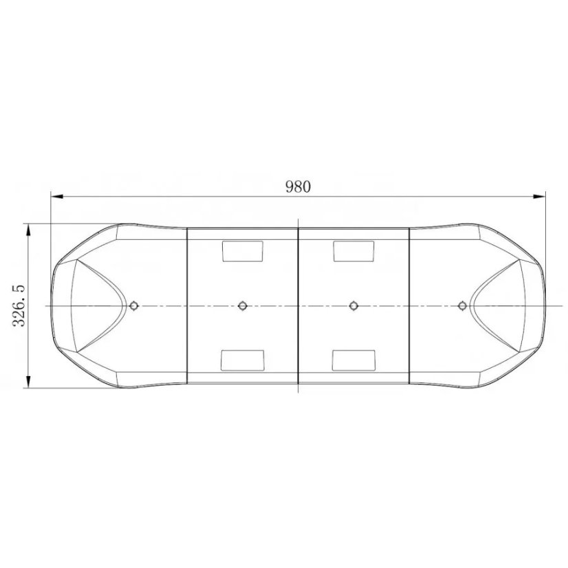 LED rampa 980 mm, oranžová, 12/24 V, ECE R65