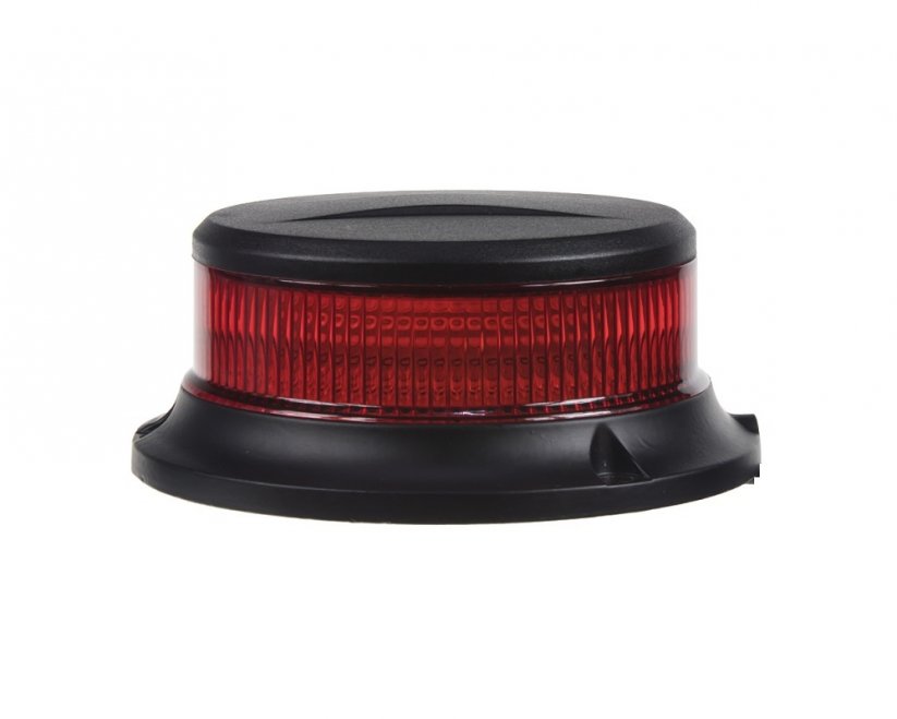 LED maják červený 12/24V, magnetický, LED 18X 1W