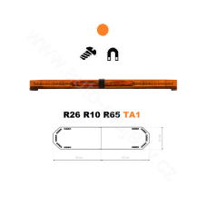 LED majáková rampa Montana 90cm, Oranžová, EHK R65