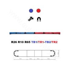 LED majáková rampa Montana 140cm, Modro-červená, EHK R65