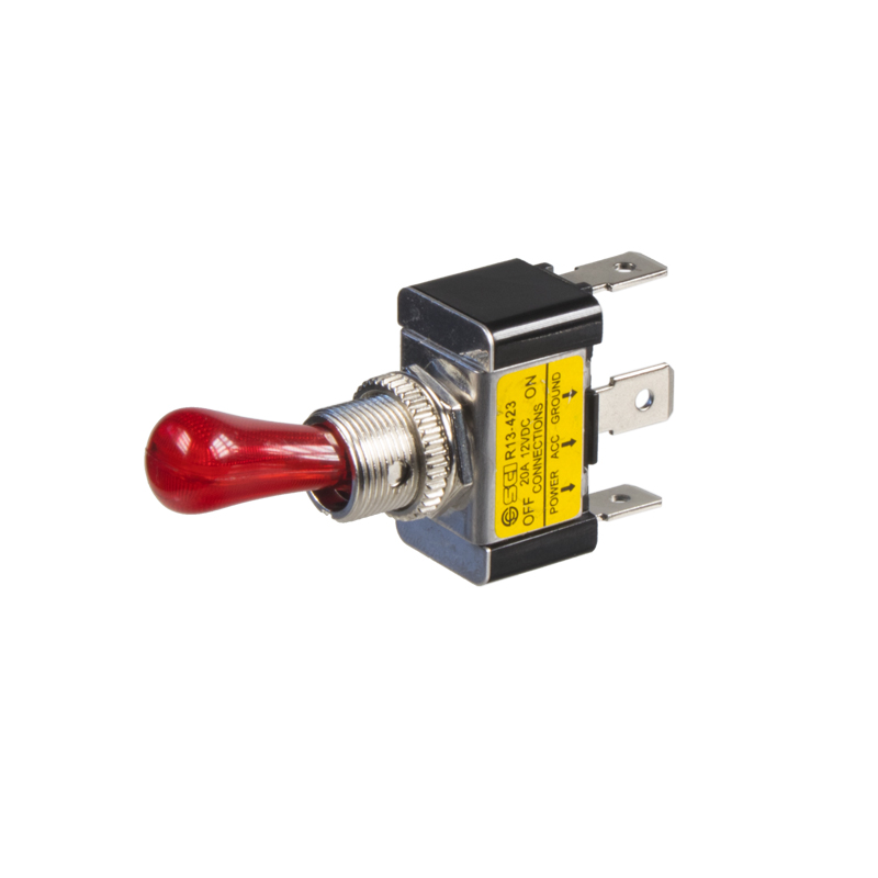 Toggle switch 20A with red backlight