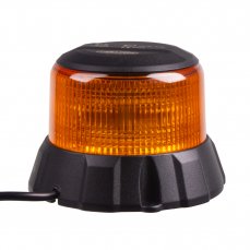 Robustný oranžový LED maják, čierny hliník, 48 W, ECE R65