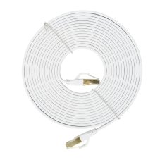 Plochý sieťový kábel S/STP CAT8, 2 x RJ45, 5 m, biely
