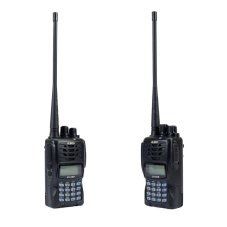 Portable VHF/UHF Radio Station Kit Adjustable Power, 200CH, 1500mAh, Talk Around, VOX, TOT, CTCSS, DCS, FM Radio + Sticky Pad Blue Gift
