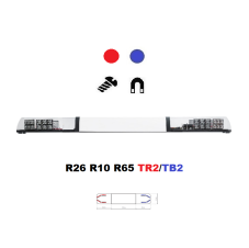 LED majáková rampa Optima 90/2P 110cm modro/ červená, bílý střed, EHK R65