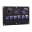 Panel s 6x spínači Rocker, voltmetr, CL + USB zásuvka, 12/24V