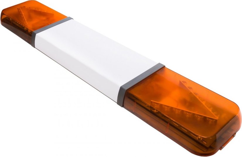 LED majáková rampa Optima 60 110cm, Oranžová, bílý střed, EHK R65 - Barva: Oranžová, Bílý střed: Ano, Kryt: Barevný, LED moduly: 4ml