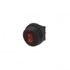 Rocker switch round, waterproof, 20A red with backlight