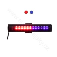 Gumové výstražné LED světlo vnější, modro-červené, 12V, 150mm