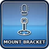Mounting using a dedicated bracket/holder. Power is routed between the bracket and the power source. The beacon is simply attached to the bracket.