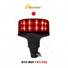 LED maják červený 12/24V, montáž na držiak, 24x LED 3W, R65