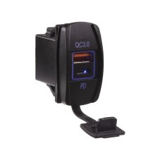 USB nabíječka QC3.0 + USB-C, "Rocker" 12/24V, 48W