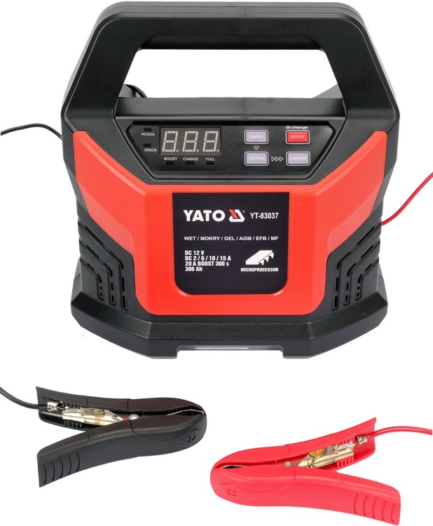 Charger with LED display 12V/2A, 6A, 10A, 15A BOOST 300s 20A