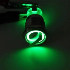 Round rotary switch, green backlight