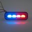 Warning light 4x4W LED, 12-24V, red-blue, ECE R10