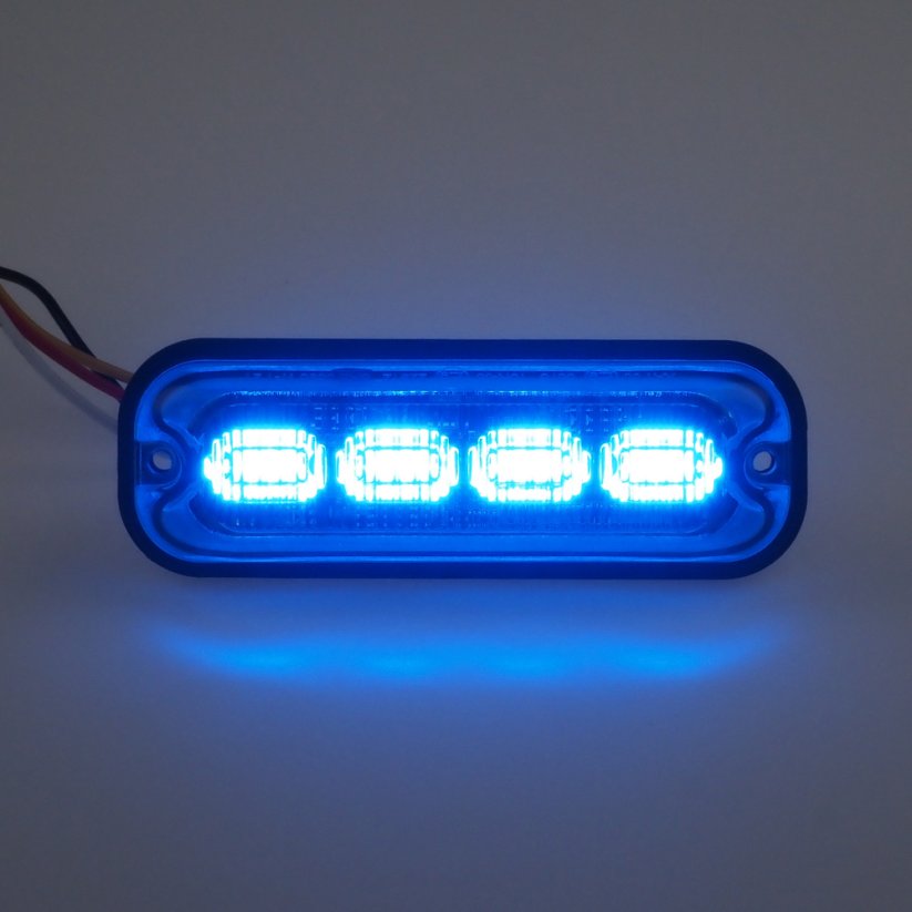 Warning light 4x4W LED, 12-24V, blue, ECE R10