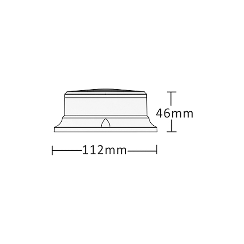 Technický nákres profesionálneho oranžového LED majáku wl310m 