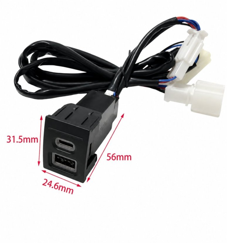 USB-C + USB QC3.0 nabíječka do VW Polo 2004-2009