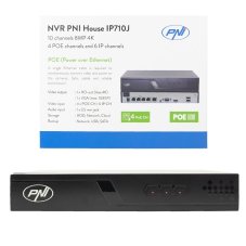 NVR POE PNI House IP710J, 10 kanálov 4K 8MP, 4 kanály POE a 6 kanálov IP s prepínačom PNI POE alebo normálny H.265