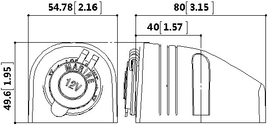 Technical drawing of CL socket in panel