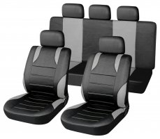 Seat covers set 9pcs SPORT grey AIRBAG