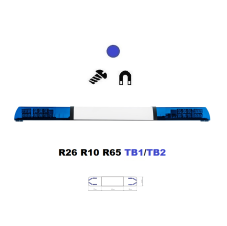 LED svetelná rampa Optima 90/2P 110cm, Modrá, biely stred, EHK R65