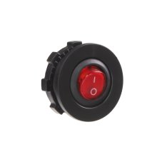 Rocker switch, round, 20A, red with backlight