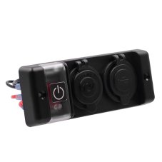 Dvojitá zásuvka do panelu 1x CL, 2x nabíjačka USB + vypínač s jističem 16A