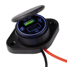 USB QC4.0 + USB-C PD4.0 zásuvka 12/24V, montáž na povrch