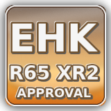 EHK R65 XR2 označuje výstražné světlo kategorie X (směrové), barvy R = červená , v třídě 2 (dvě úrovně svítivosti včetně ztlumeného nočního režimu).
