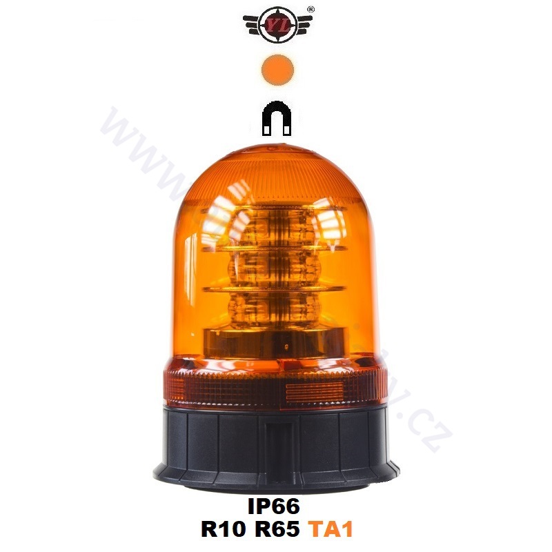 LED maják oranžový 12/24V, Magnetický, 18X LED 3W, R65