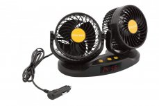 Fan MITCHELL DUO 2x130mm 24V for dashboard with thermometer