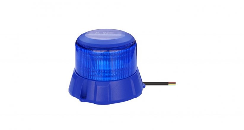 Robust blue LED beacon, blue aluminium, 48W, ECE R65