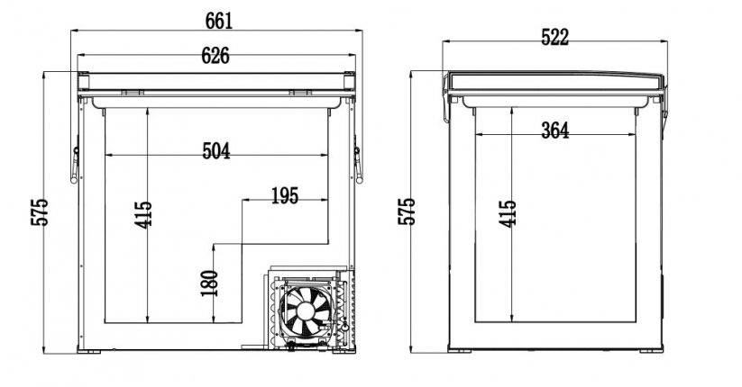 Chladiaci box BIG FRIDGE kompresor 60l 230/24/12V -20°C