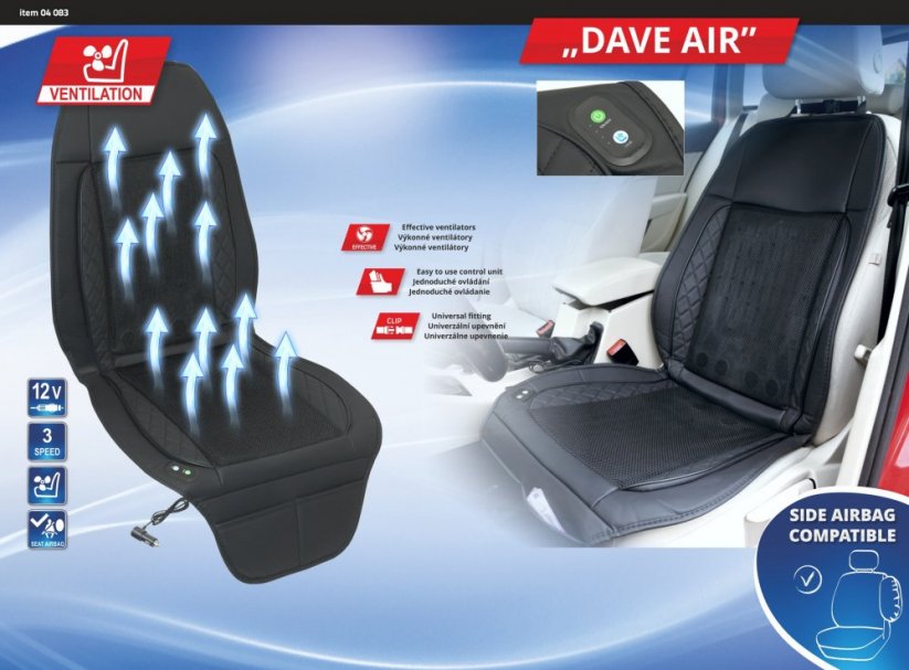 Seat cover with 12V DAVE AIR ventilation