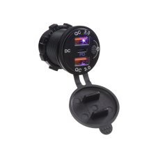 2x nabíječka USB QC3.0 + USB-C, voděodolná, hliníková do panelu