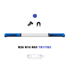 LED svetelná rampa Optima 60 110cm, Modrá, biely stred, EHK R65