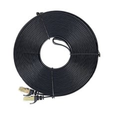 Flat network cable S/STP CAT7, 2 x RJ45, 15m, black