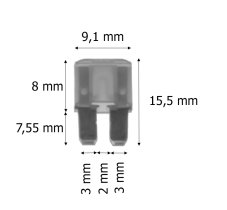 Poistka nožová MICRO2 15A, 10 ks