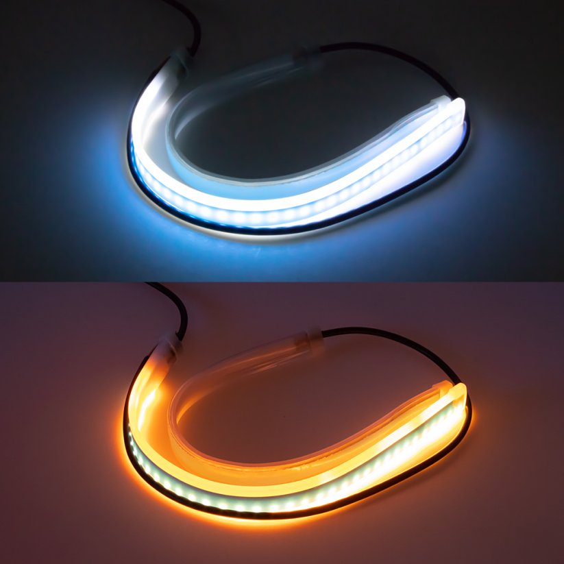LED pásik, dynamický indikátor oranžový / pozičné svetlá biele, 30 cm