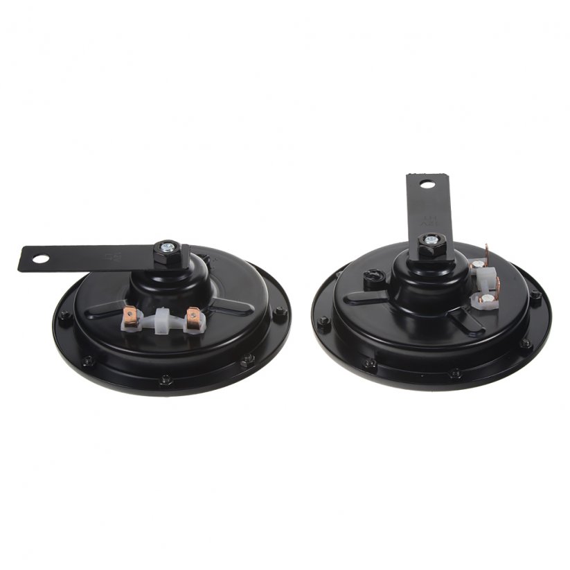 Disc horn (high and low tone), black, 120mm, 12V